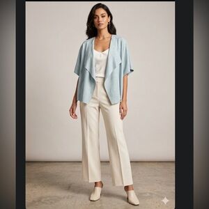 CHICOS Elegant Seafoam green Women's vest feels like micro suede sz 3 NWOT